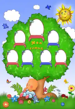 Inscription sur le cadre: Ma famille