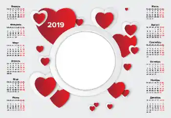 Effet photo de catégorie Calendriers № 143690. Inscription sur le cadre: 2019