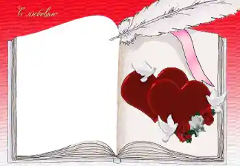 Effet photo de catégorie Cadres pour amoureux № 112889. Inscription sur le cadre: Amour