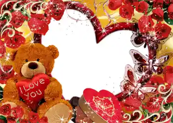 Effet photo de catégorie Cadres pour amoureux № 1281. Inscription sur le cadre: I love you!