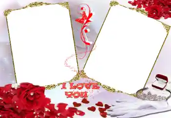Effet photo de catégorie Cadres pour amoureux № 31856. Inscription sur le cadre: I love you