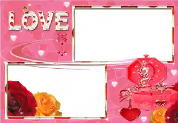 Effet photo de catégorie Cadres pour amoureux № 39324. Inscription sur le cadre: LOVE