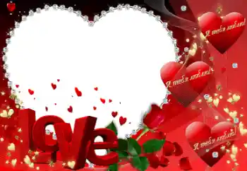 Effet photo de catégorie Cadres pour amoureux № 45951. Inscription sur le cadre: Love. Я тебя люблю!