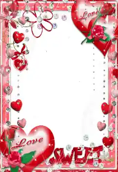 Effet photo de catégorie Cadres pour amoureux № 52089. Inscription sur le cadre: Love. Sweet.