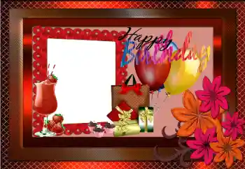 Effet photo de catégorie Cartes d'anniversaire № 117260. Inscription sur le cadre: Joyeux anniversaire !