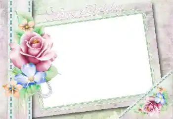 Effet photo de catégorie Cartes d'anniversaire № 167697. Inscription sur le cadre: Bon anniversaire