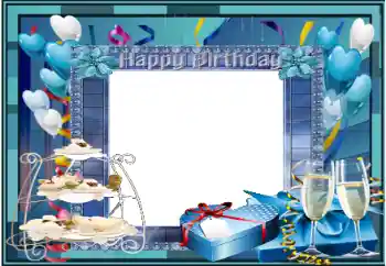 Effet photo de catégorie Cartes d'anniversaire № 99782. Inscription sur le cadre: Bon anniversaire
