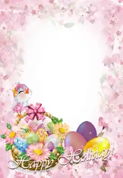 Effet photo de catégorie Cartes de Pâques № 124299. Inscription sur le cadre: Joyeuses Pâques!