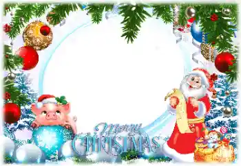 Effet photo de catégorie Cartes de Noël № 147830. Inscription sur le cadre: Joyeux Noël!
