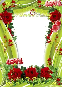 Effet photo de catégorie Cartes de St Valentin № 1437. Inscription sur le cadre: Joyeux St Valentin!