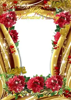 Effet photo de catégorie Cartes de St Valentin № 1438. Inscription sur le cadre: Joyeux St Valentin!