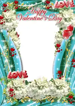 Effet photo de catégorie Cartes de St Valentin № 1439. Inscription sur le cadre: Joyeux St Valentin!
