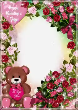 Effet photo de catégorie Cartes de St Valentin № 1440. Inscription sur le cadre: Joyeux St Valentin!