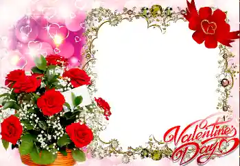 Effet photo de catégorie Cartes de St Valentin № 4997. Inscription sur le cadre: Joyeux St Valentin!