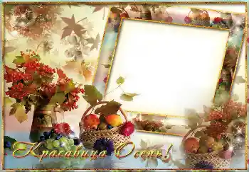 Effet photo de catégorie Automne № 1534. Inscription sur le cadre: Красавица осень!