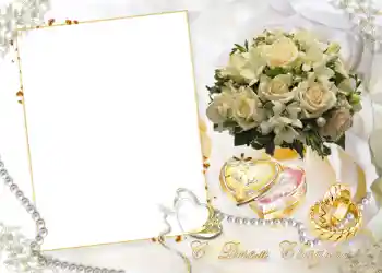 Effet photo de catégorie Cadres de mariage № 155. Inscription sur le cadre: С днем свадьбы.